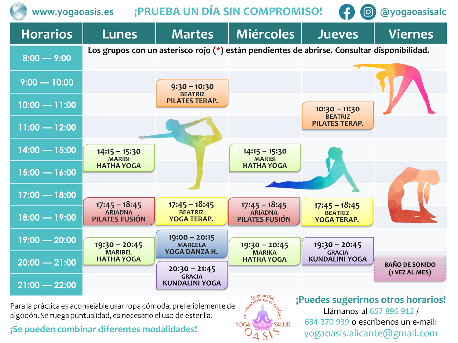 horarios yoga